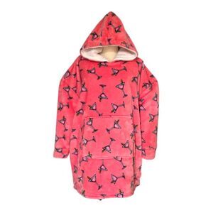 Pink Martini Print Plush Fleece Blanket Hoodie Campy Lounge OS Weekending